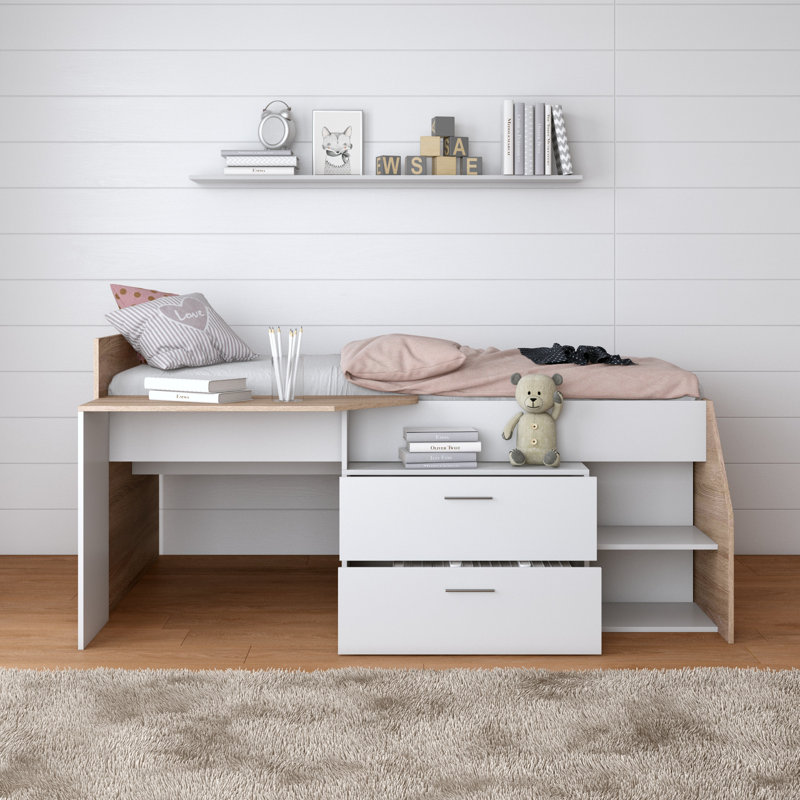 Isabelle & Max™ Eliada Twin Platforms Loft Bed with BuiltinDesk by
